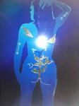 Broken Mirror Art Titel the blue Woman von Simone Stanschus 
